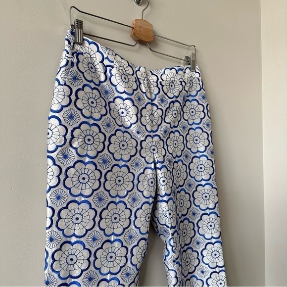 Diane Von Furstenberg-Embroidered Floral 100% Silk Crop Dress Trouser (Size:4) - Picture 7 of 12
